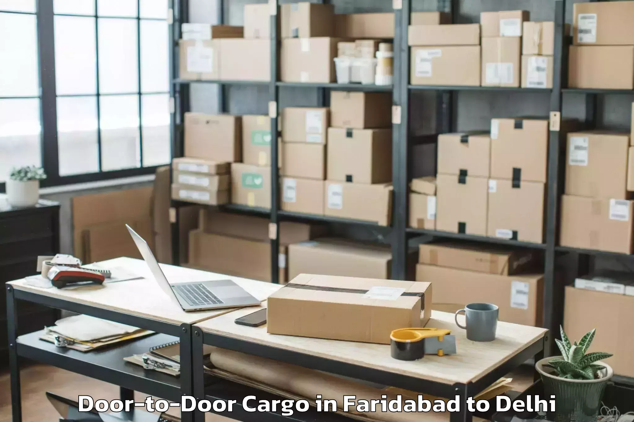 Trusted Faridabad to D Mall Pitampura Door To Door Cargo